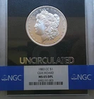 1883 CC $1 GSA MORGAN SILVER DOLLAR NGC MS 65 DPL-DEEP MIRROR PROOFLIKE-BOX+COA-