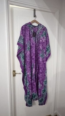 Look Glam durchgehender Kaftan Kimono Überwurf-frei. Brust-27'' - lila, grün