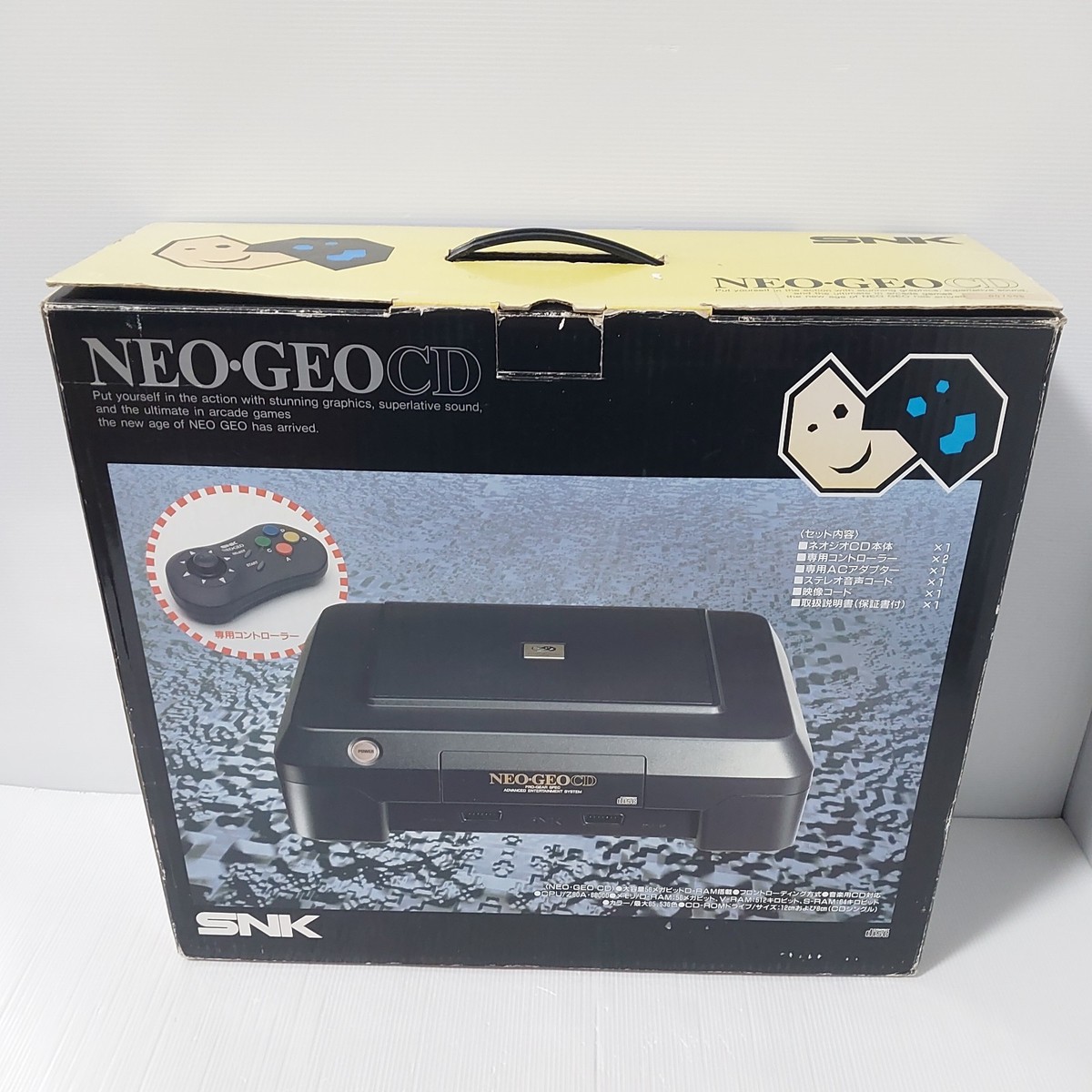 NEO GEO CD Front Loading Japanese Console SNK #007505 with box CIB 