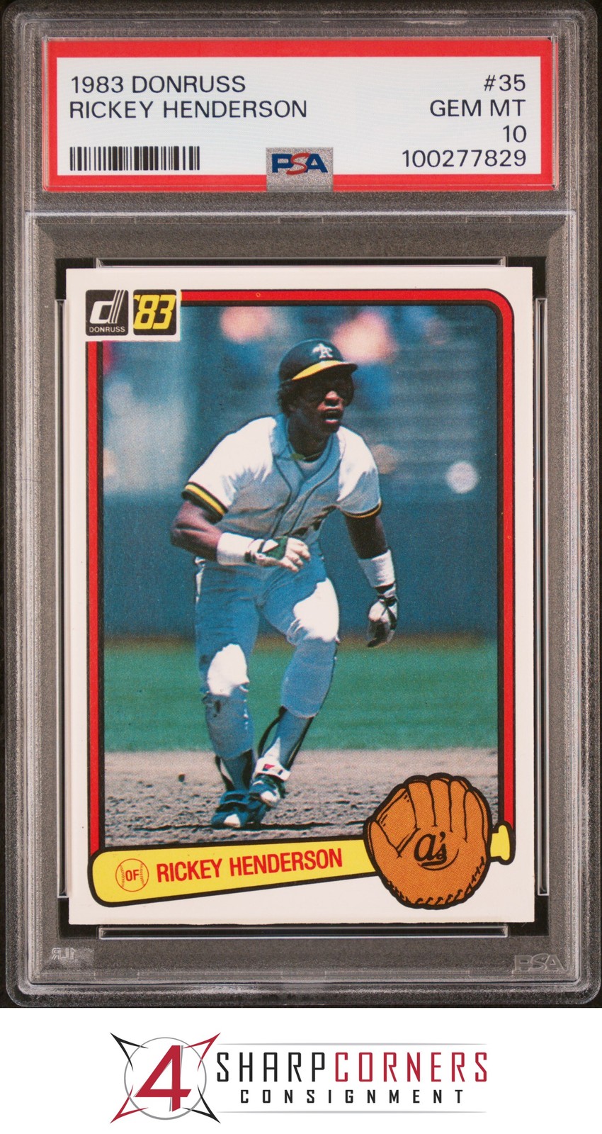 1983 DONRUSS #35 RICKEY HENDERSON ATHLETICS HOF PSA 10