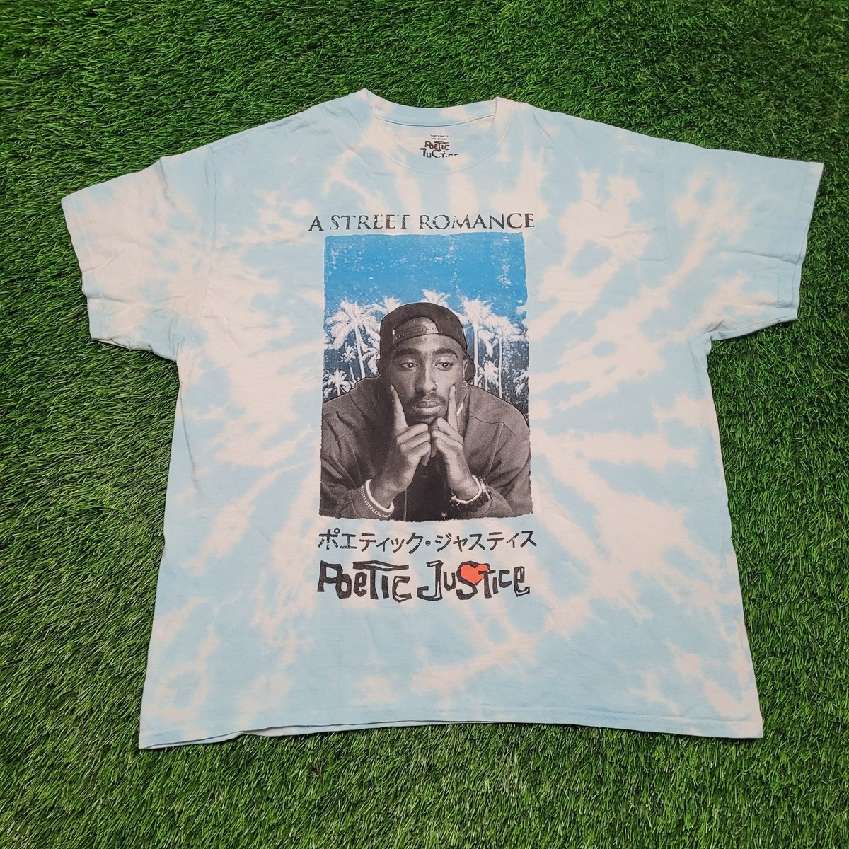 Tupac 2Pac Poetic Justice 1993 Movie T-Shirt Mens XL Blue Tie-Dye