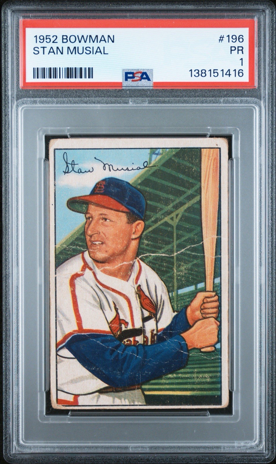 1952 Bowman Stan Musial #196 PSA 1 HOF