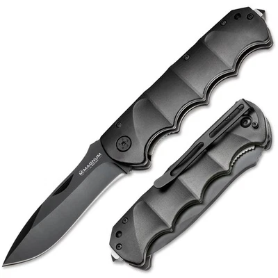 BÖKER MAGNUM Black Spear 42a Taschenmesser 440A Metallgriff Taktisch Schwarz - Bild 1 von 4
