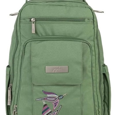 Nwt Jujube Be Right Back Embroidered Birds Jade Green BRB Backpack Diaper Bag