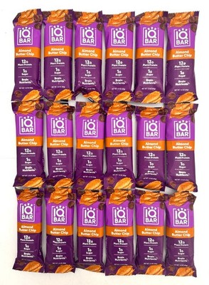 (Lot of 18) IQ BAR Almond Butter Chip Plant-Based Protein Bars (Exp - 9/5/2026)