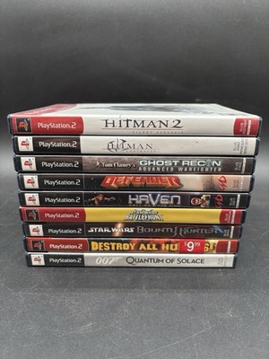 Lot of 9 PS2 Games CIB Hitman 2 Contracts Star Wars Battlefront Destroy All Huma