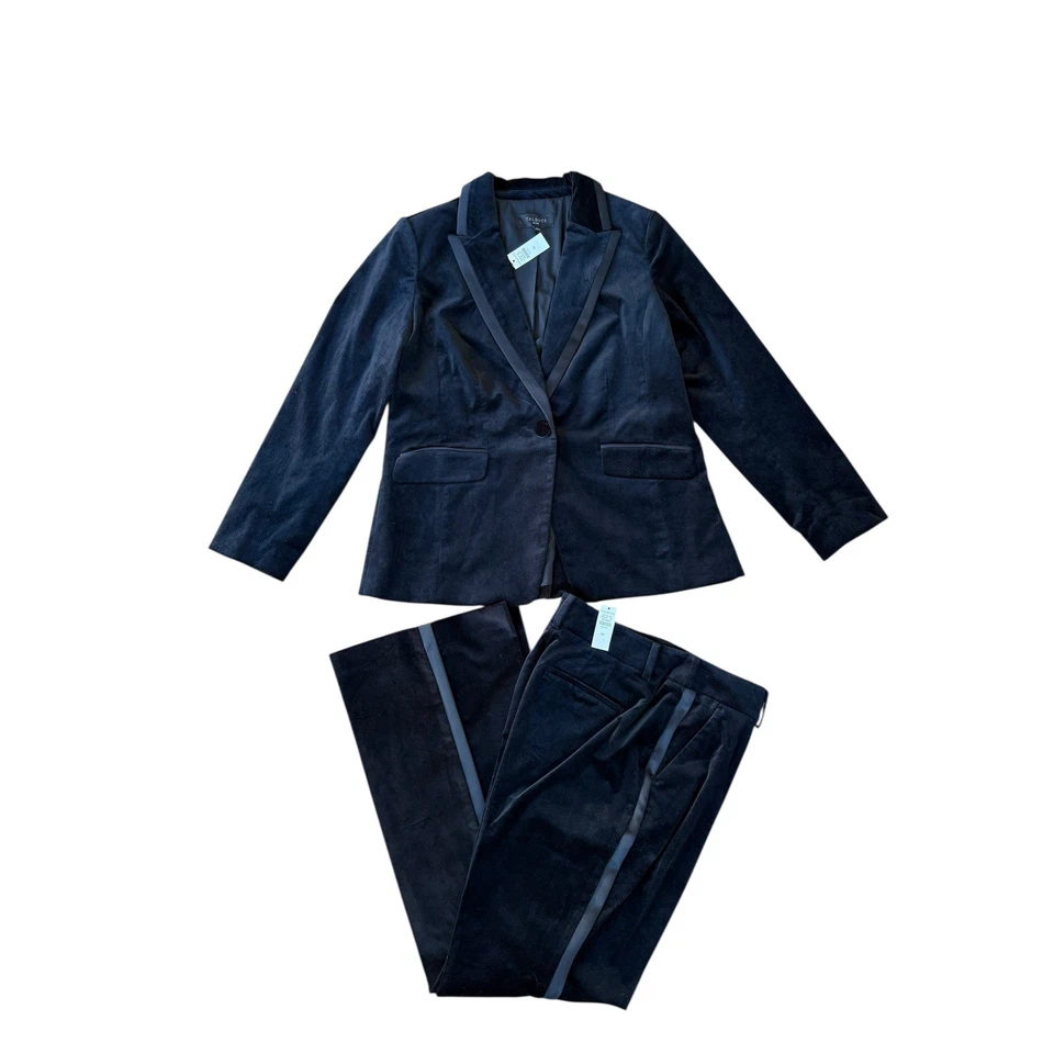 Talbots Black Velvet Tuxedo Blazer Jacket 8P Formal Evening Petite NWT - Image 4 of 4