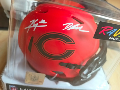 Chicago Bears Mini Helm Helmet Signiert Signed JSA NFL Dandre Swift Monangai