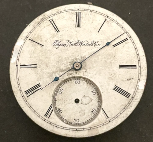 Antique 1890 Elgin Grade 104 Pocket Watch Movement Parts/Repair 16s 7j USA