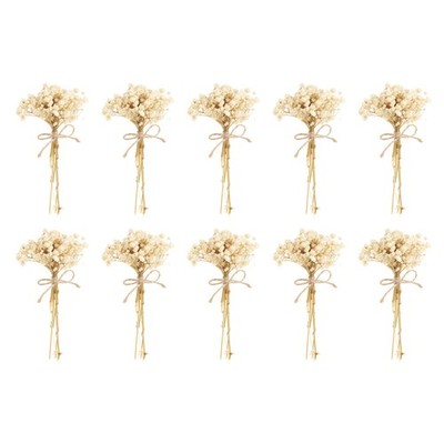 10 Pcs Mini Dried Flower Bouquet Baby's Breath Boho DIY Gift White