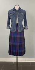 Vintage 90s Jewel Tone Plaid Pleated Skirt By Mary Ann Restivo - Size 4