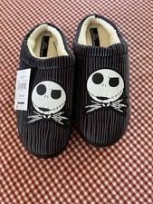 Jack Skellington Mens Slippers 11- 12 Nightmare Before Christmas Slip On NWT