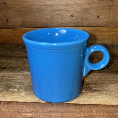 HLC Fiesta~FiestaWare Peacock Blue Coffee-Tea O-Ring Handled Mugs 10 Oz