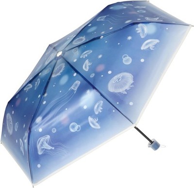 Folding vinyl umbrella Enoshima Aquarium collabo Wpc. Navy Main rib/50cm