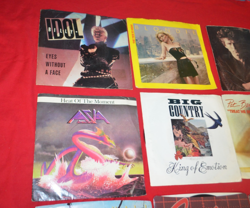 Single 45 Record Picture Sleeve Lot 1980's Rock Billy Idol Toto Asia Pat Benatar - Picture 2 of 9