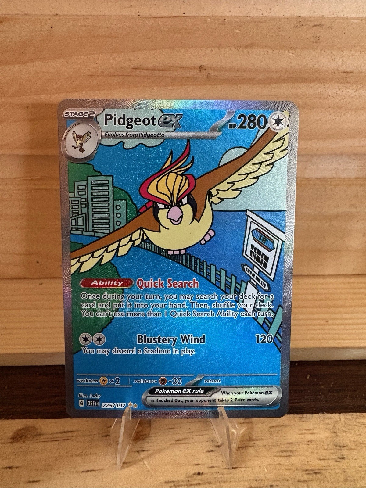 Pokemon Card Pidgeot ex 225/197 Obsidian Flames Special Illustration Rare NM