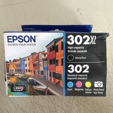 PICK EXP - Epson 302XL Black  302 Cyan Magenta  Yellow Standard Ink Cartridge