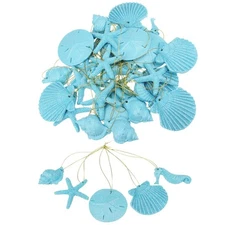 30 Pieces Resin Starfish Seahorse Sanddollar Conch & Seashells Set with Rope ...