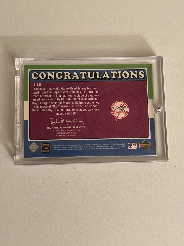 2001 Upper Deck Decade 1970 年代比赛用球衣遗迹鲶鱼猎人 #J-CH 名人堂 — 第 2/2 张图片