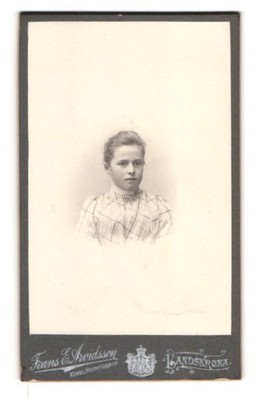 Photograph Frans Arvidsson, Landskrona, Girl in Plaid Dress 