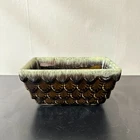 Hull USA A4 Dark Green Drip Glaze MCM Fish Scale Planter Small