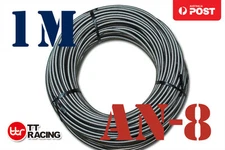 AN-8 AN8 8AN Braided Stainless Steel Fuel Oil E85 Water Gas Line Hose Pipe 1M