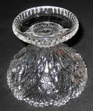 Vintage Pressed Glass Punch Bowl Stand Diamond Star Fan Design exc