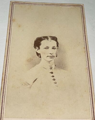 Antica foto CDV donna dell'era della guerra civile vittoriana americana Newburgh, New York! US! - Foto 1 di 5