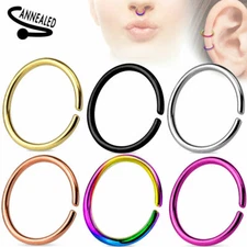 Women Men Body Jewelry Fake Septum Clip On Non Piercing Nose Ring NEW