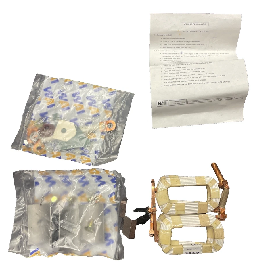 WAI - Field Coil with pole shoes, lead kit, hardware -59-8303-1 (for MITSUBISHI) - Image 3 of 4