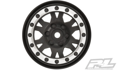 Pro-Line Impulse 1.9'' Black/Silver Plastic Internal Bead-Loc Wheels 2769-13