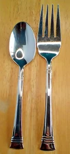 Wallace ZENITH Solid Serving Spoon & Meat Fork Set Glossy 18/10 Stainless
