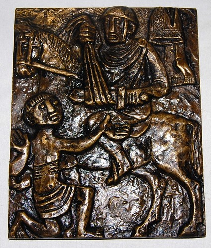 XL Relief, Egino Weinert, Sankt St. Martin, Heiliger, Bronze, Bronzerelief