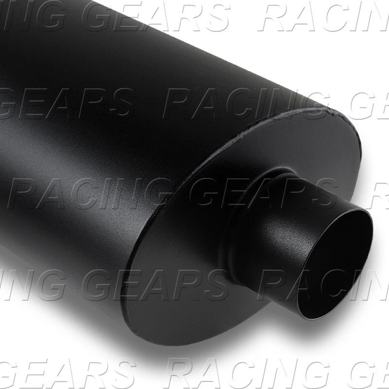 SILENCIADOR DE ESCAPE SOLDADURA 3" DOBLE ÁNGULO PUNTA INCLINADA INOXIDABLE T304 NEGRO ENTRADA 2.5" Foto 3 de 4