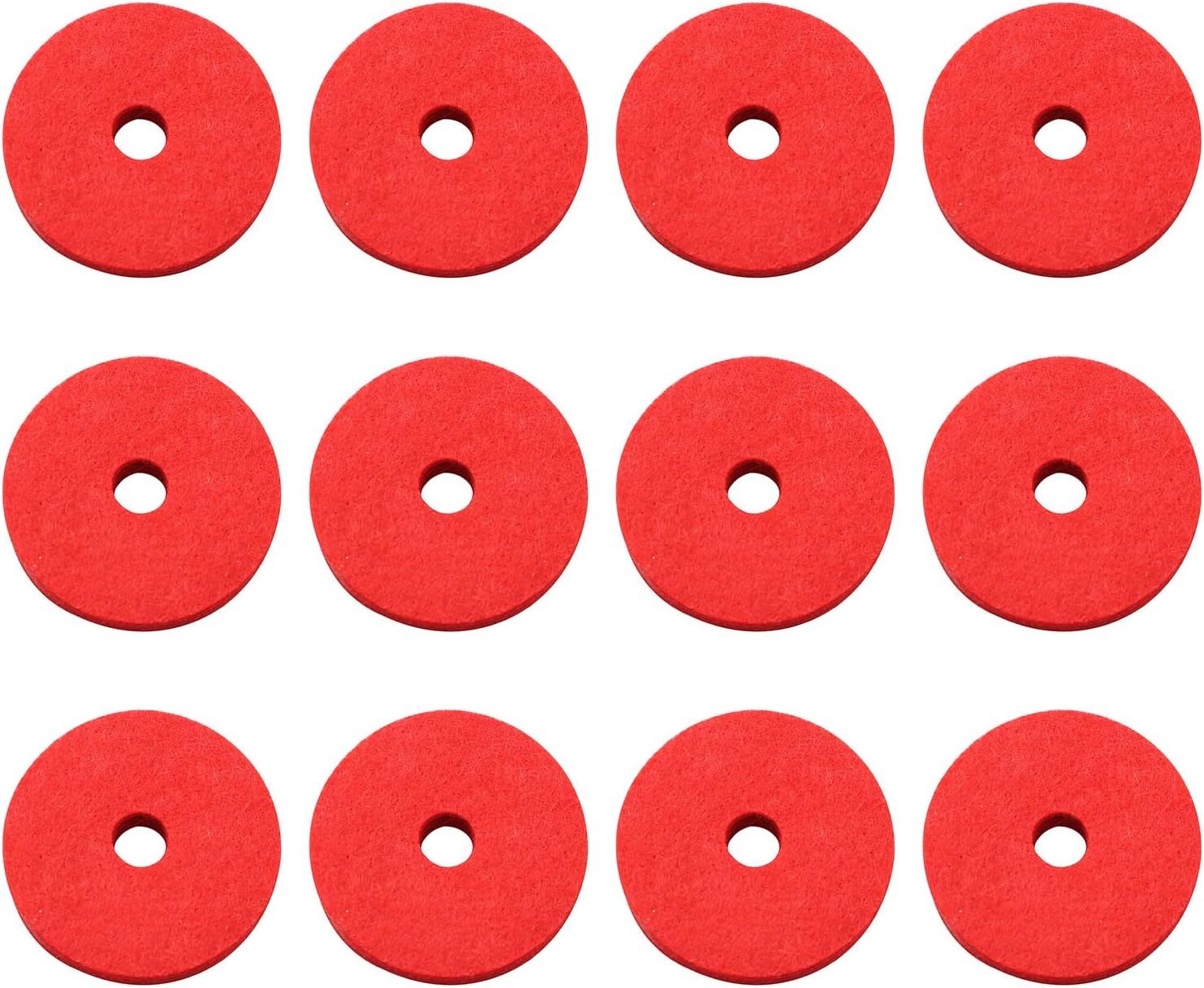 Wool Cymbal Felt 12PCS 36X10Mm Red Wool Cymbal Felt, Cymbal Replacement