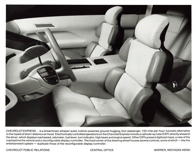 Chevrolet Express 1987 Press Photo Concept Car Turbine Engine Interior a*P153b
