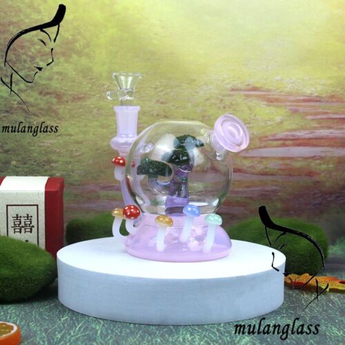 Mashroom Bong: 5,3 Zoll rosa Bonsai Glas Recycler Rauchbong Tabak Shisha 14,4 - Bild 3 von 7