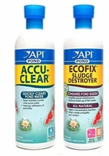 API Pond Care AccuClear 16 oz. Pond  Water Clarifier PLUS EcoFix 16 oz. Sludge R