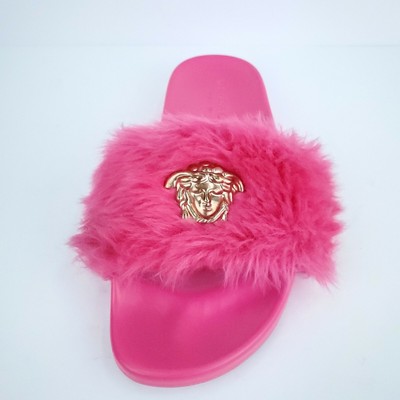 hot pink versace slides