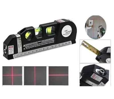 Laser Level Tools Lines With 8FT 2.5M Standard Measure Tape and Metric Rulers
