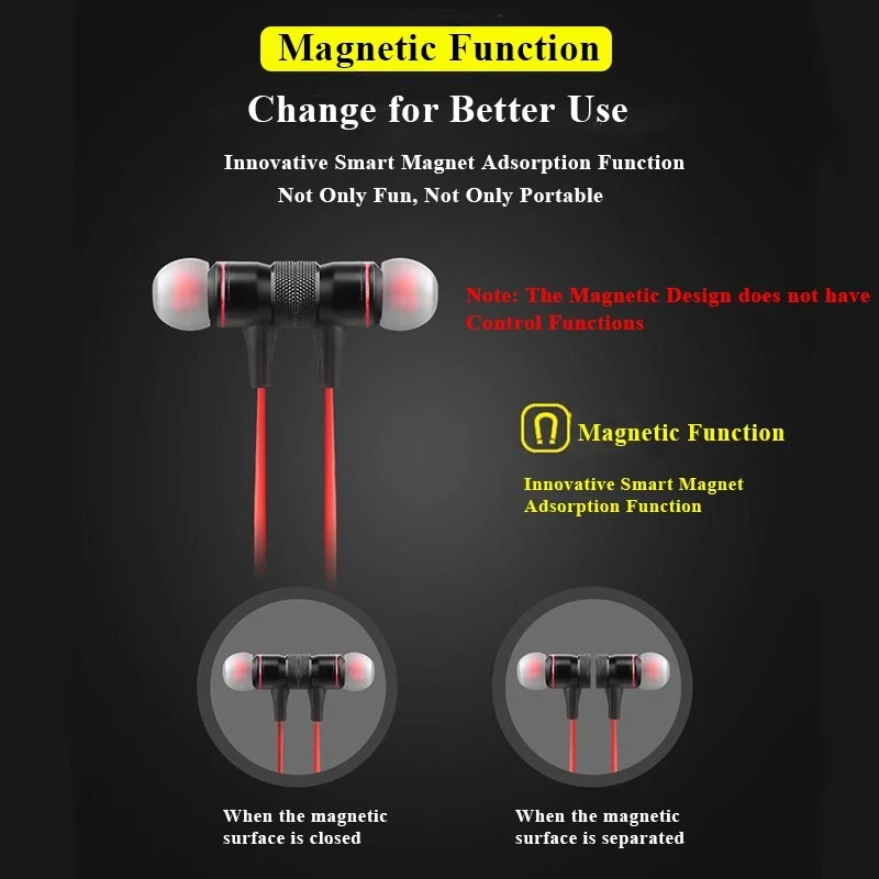 Awei A920BL Magnetic Bluetooth Headset Neck Ear Head Running Sports With Mic - Image 4 of 4