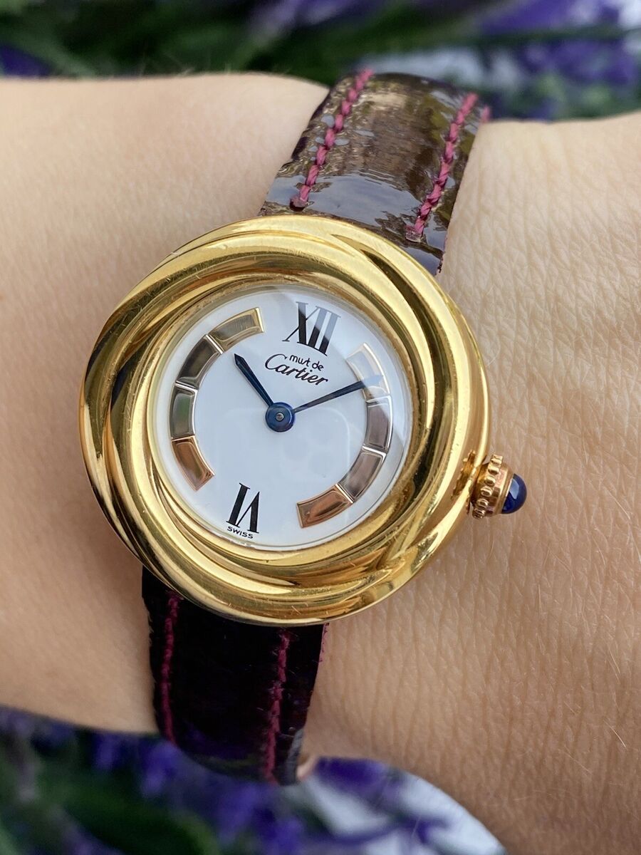 Cartier Must De Vermeil Trinity Watch 2735 Quartz Lady 27mm Cartier Must De Vermeil Trinity Watch 2735 Quartz Lady 27mm