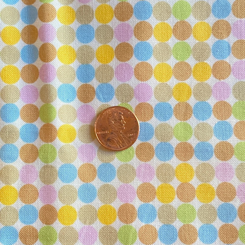Pastel Dot Fabric Nursery Quilting Cotton 34x44 - Image 2 of 3