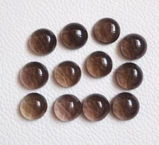 10mm Smoky Quartz Loose Stone Round Cabochon For Making Jewelry