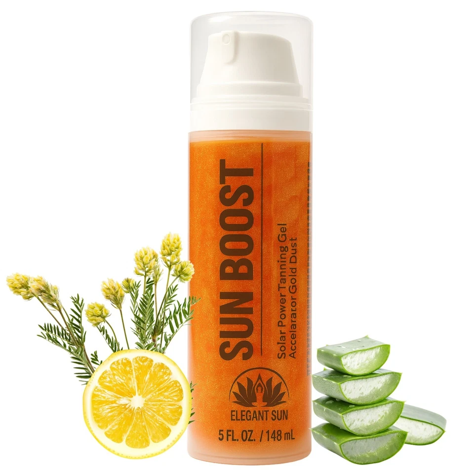 Elegant SUN BOOST Indoor Outdoor Dark Tanning Accelerator Power Gel Shimmer Dust - Image 2 of 4