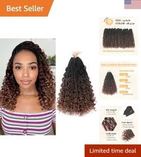 Goddess Box Braids - 14 Inch Pre-Looped Crochet Hair with Curly Ends, 9 Packs