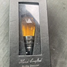 NEW IN BOX Art Glass Hand Crafted Bottle Stopper Ashley Nicole Designs