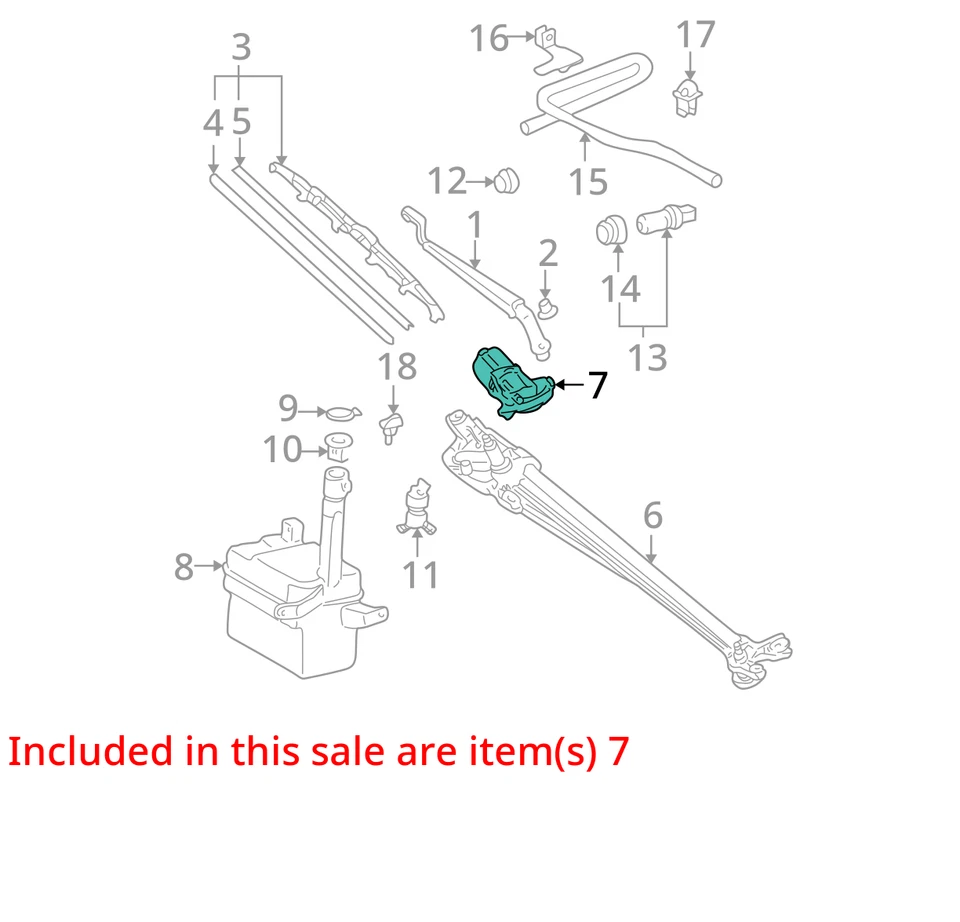 2000 Toyota Avalon Front Windshield Wiper Motor OEM 98K Miles - LKQ394432462 - Image 4 of 4