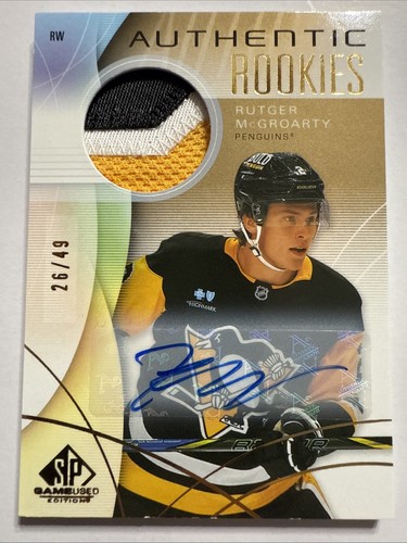2024-25 SP Game Used Authentic Rc’s Gold Auto Premium Patch Rutger McGroarty /49