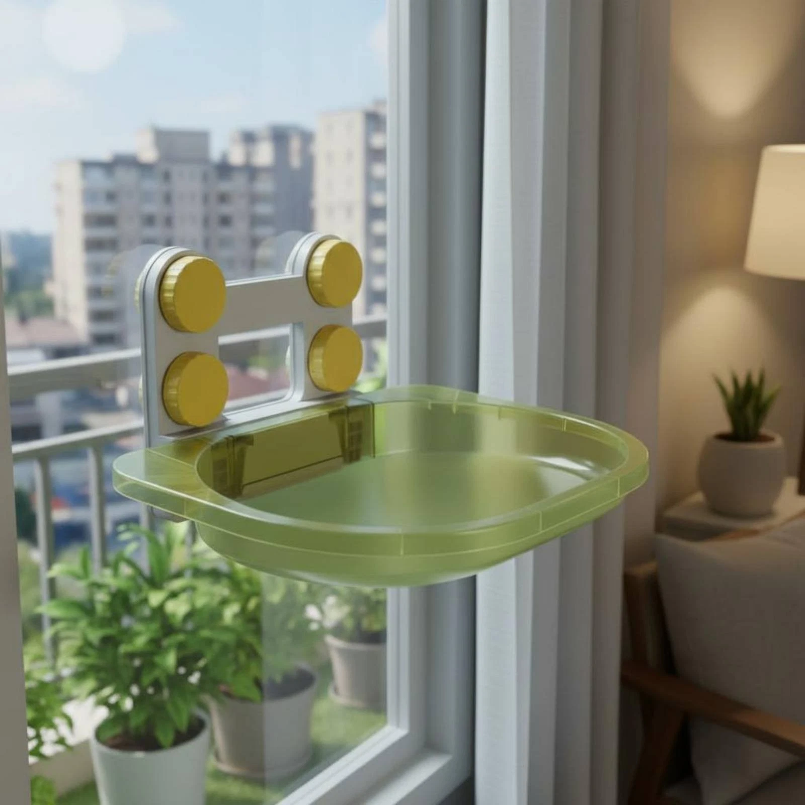 Suction Disc Feline Bed Sunbathing Pet Furniture Easy to Install for Balcony
